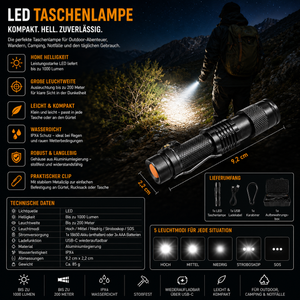 FELDCRAFT EDC Taschenlampe Kompakt